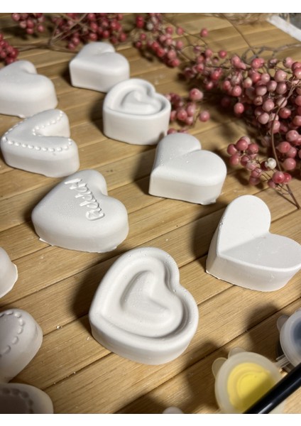 12 Adet (3d) Sevgiliye Hediyelik Kalpli Boyama Seti Magnet Boyama Taş Boyama Seti modelleri