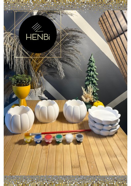 Taş Boyama Seti Küçük Saksı Büst Figür Boyama Çocuk Gelişimi Çocuk Etkinliği El Becerisi Etkinliği