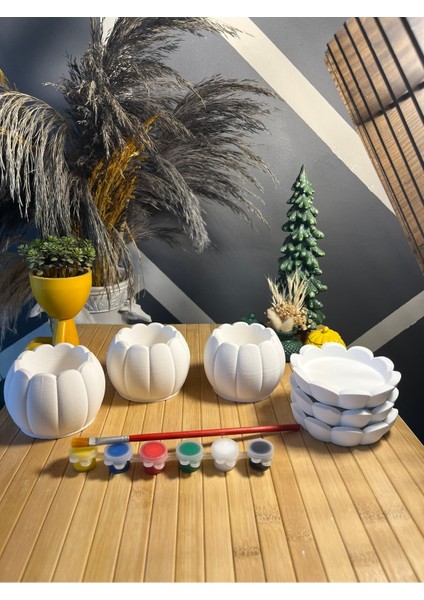 Taş Boyama Seti Küçük Saksı Büst Figür Boyama Çocuk Gelişimi Çocuk Etkinliği El Becerisi Etkinliği