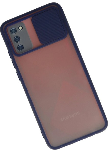OMR02 Samsung Galaxy A02S Kılıf Palm Buzlu Kamera Sürgülü Silikon - Lacivert fiyatları