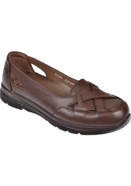 Hakiki Deri Comfort Kadın Ayakkabı For-Anya Taba
