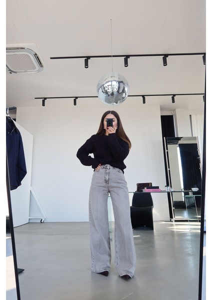 Yıkamalı Geniş Paça Jean