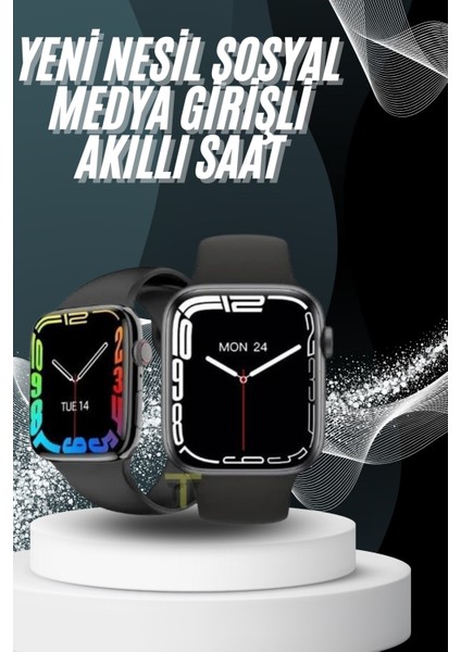 Yeni Model Akıllı Saat Dokunmatik Ekran Unisex Amoled Ekran 44 mm - SBS5523-8493