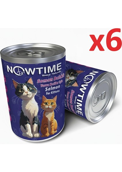 Somon Balıklı Natural Konserve Yavru Kedi Maması 6 Adet