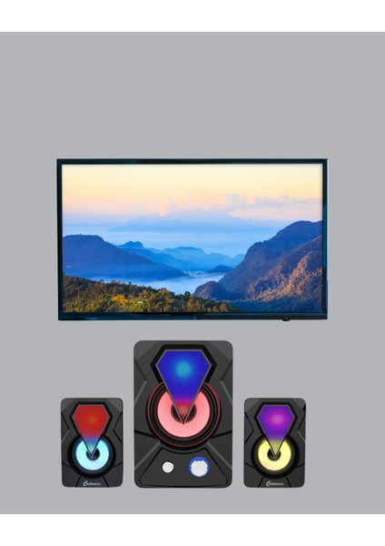 Rgb LED Işıklı 2.1 USB Oyun Hoparlörü Derin Bas ve Net Ses - SBS4302-6485 indirimleri