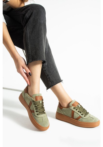 Ceesay Kadın Yeşil Süet Günlük Ayakkabı