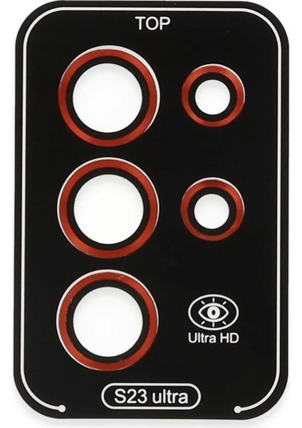 OMR02 Samsung Galaxy S23 Ultra Valdez Metal Kamera Lens - Kırmızı fiyatları