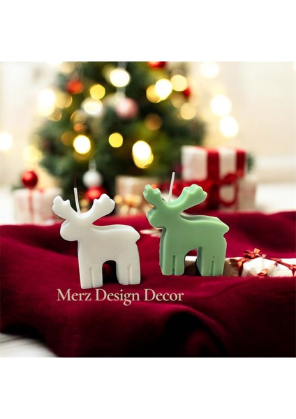 Yılbaşı Ren Geyiği % 100 Doğal Vegan Soya Wax Mum