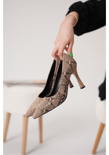 Tamara Yılan Desenli Topuklu Ayakkabı