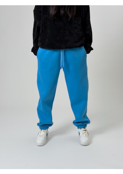 Şardonlu Mavi Kadın Jogger Eşofman COC2540