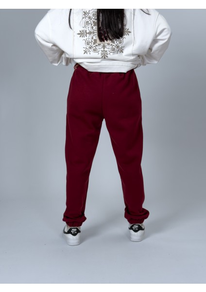 Şardonlu Bordo Kadın Jogger Eşofman COC2537 fırsatları