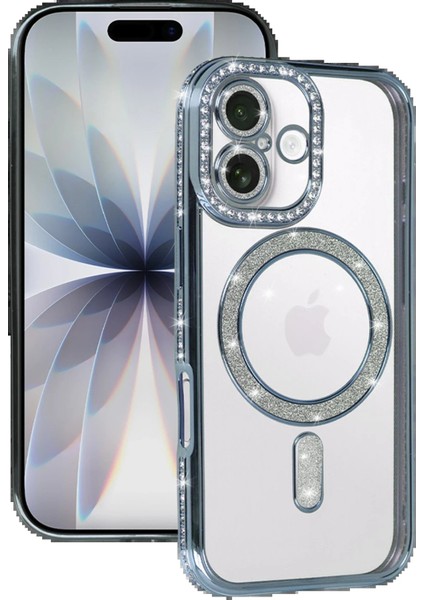 Apple iPhone 17 Joke Simli Magneticsafe Kılıf - MAVI-(5796) - MCT3984-7950