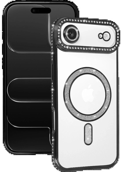 Apple iPhone 17 Air Joke Simli Magneticsafe Kılıf - SIYAH-(5796) - MCT5802-4276