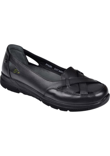 Hakiki Deri Comfort Kadın Ayakkabı For-Anya Siyah