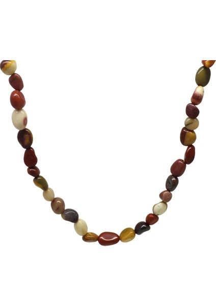 Gümüş Renk Metal Zincirli Amorf Jasper Doğaltaş Kadın Kolye fiyatları