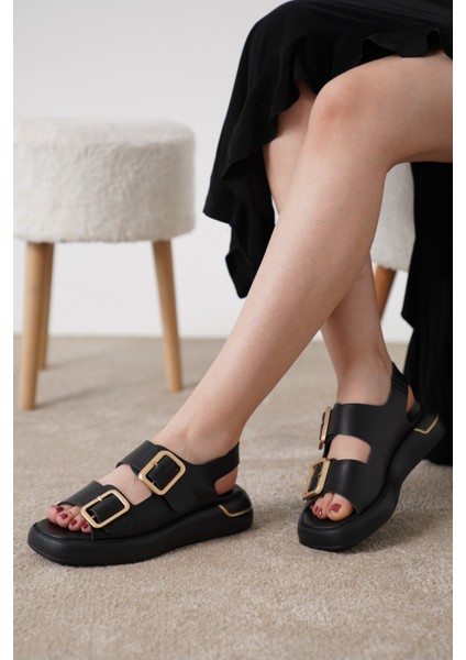 Eva Beyaz Cilt Hakiki Deri Kadın Sandalet