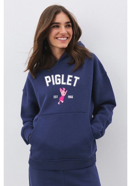 Kadın Piglet Baskılı Sweatshırt Oversize3 Iplik