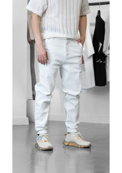 Beyaz Jogger Pantolon COC1236
