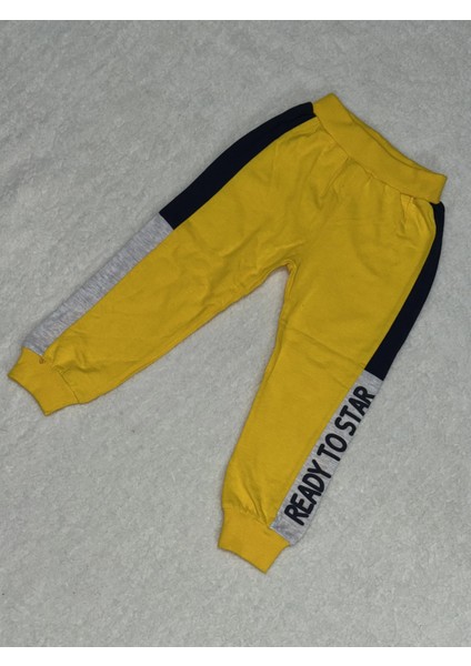 4-6-7 Yaş Erkek Çocuk Eşofman Diz Altı Detaylı Ek Parça Sarı fiyatları