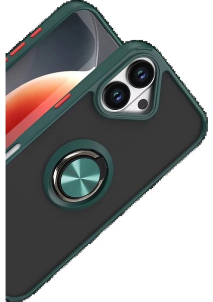 Apple iPhone 17 Montreal Yüzüklü Silikon Kapak - YEŞIL-(5796) - MCT5143-6775 fiyatları