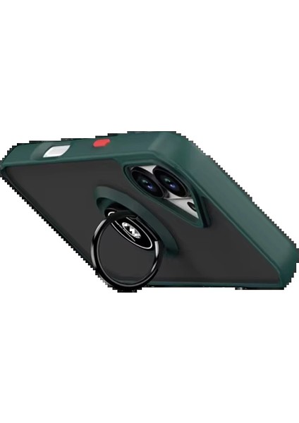 Apple iPhone 17 Montreal Yüzüklü Silikon Kapak - YEŞIL-(5796) - MCT5143-6775 modelleri