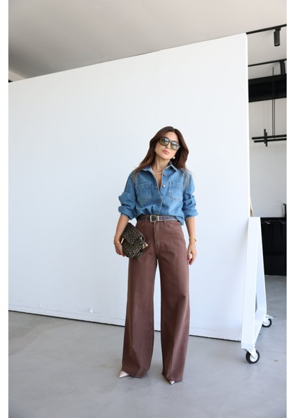 Paçası Kesik Likralı Bol Paça Jean fiyatları