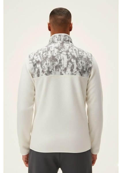 Erkek Beyaz Polar Yarım Fermuarlı Erkek Polar Too Much Half Zıp modelleri