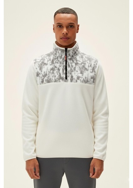 Erkek Beyaz Polar Yarım Fermuarlı Erkek Polar Too Much Half Zıp fırsatları