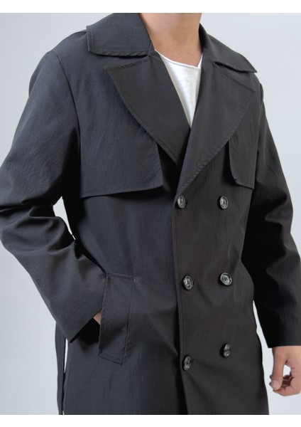 Siyah Erkek Trençkot COC2548