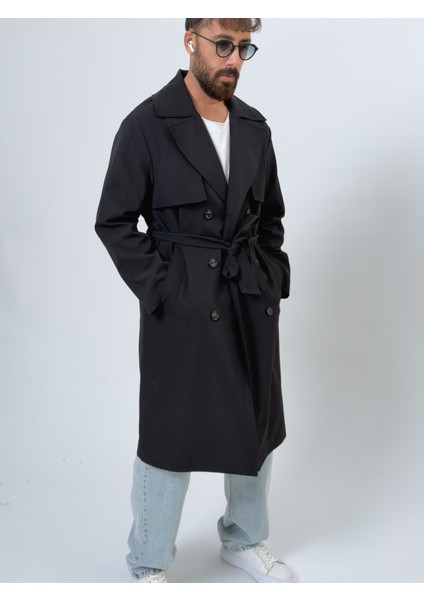 Siyah Erkek Trençkot COC2548 modelleri