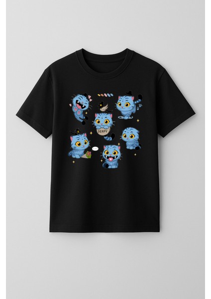 Kpop Demon Hunters Sevimli Derpy Kısa Kollu Baskılı Unisex Çocuk Tişört (4-13 Yaş)