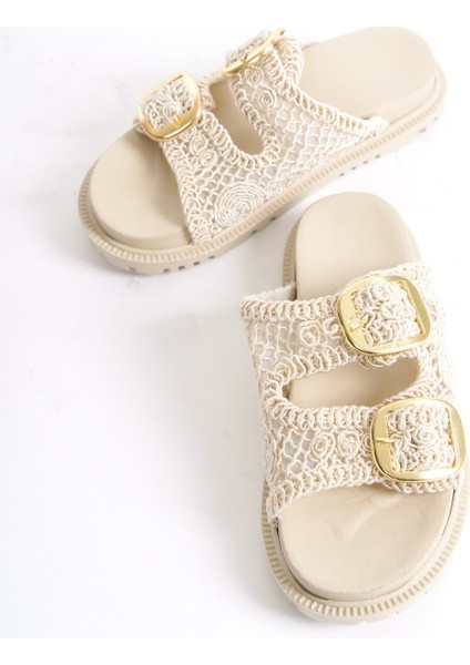 Winny Kadın Triko Iki Tokalı Günlük Terlik Sandalet fiyatları