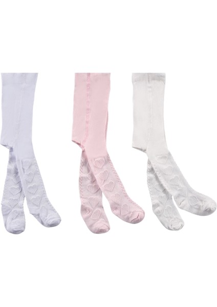 Bilgisayarlı Kalp Kabartmalı Kız Külotlu Çorap 3/12 Yaş fiyatları