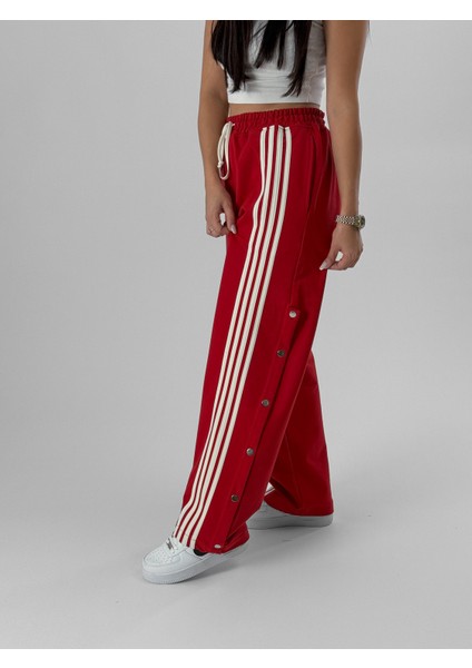 Kadın Şeritli Kırmızı Baggy Pantolon COC1080 fiyatları