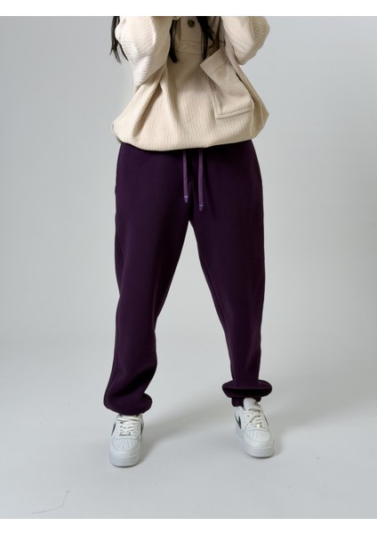 Şardonlu Mor Kadın Jogger Eşofman COC2541