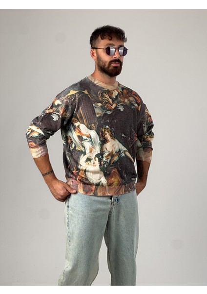 Desenli Old Erkek Sweat COC1027