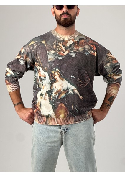 Desenli Old Erkek Sweat COC1027 fiyatları