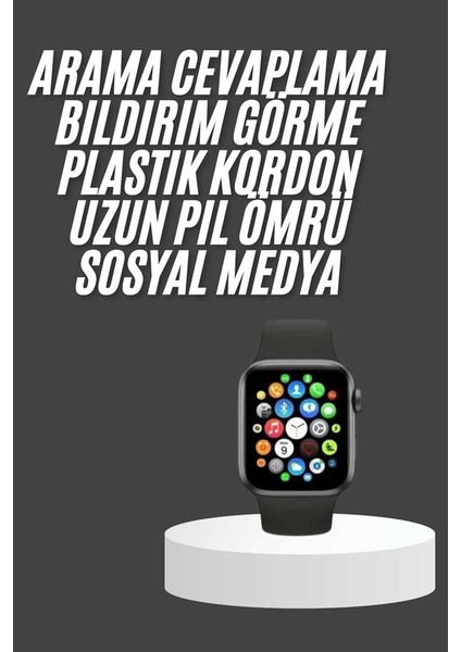 Akıllı Saat Çok Fonksiyonlu Uyku Takibi Adımsayar Nabız Ölçer Arama Cevaplaya - SBS6567-8564