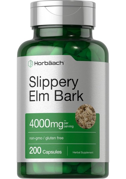 Horbäach Slippery Elm Bark 4000 Mg 200 Caps