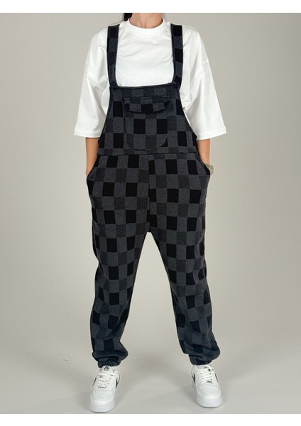 Damalı Salopet Kadın Jogger COC1084