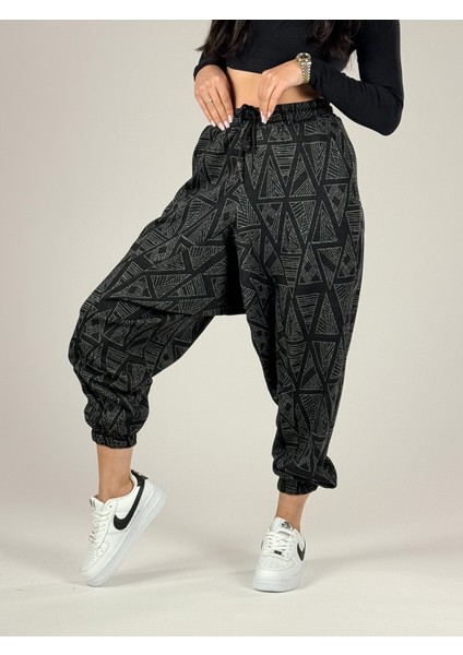 Üçgen Desenli Kadın Spor Şalvar COC1192