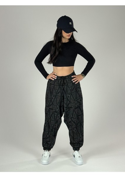Üçgen Desenli Kadın Spor Şalvar COC1192 fırsatları