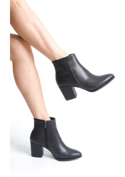 Poffy Mat Fermuar Detaylı Kadın Topuklu Bot indirimleri