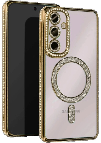 Samsung Galaxy A36 Joke Simli Magneticsafe Kılıf - GOLD-(5796) - MCT7114-6437