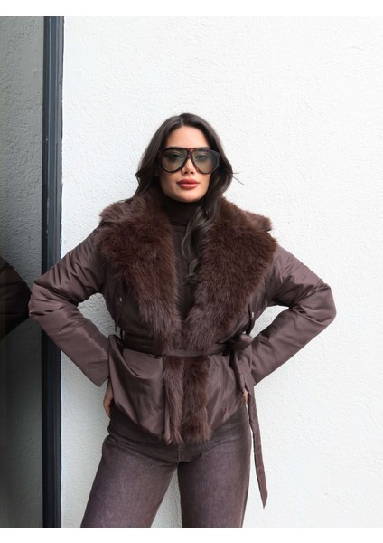 Yaka Suni Kürk Bağlamalı Mont fiyatları