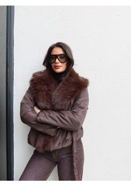 Yaka Suni Kürk Bağlamalı Mont fırsatları