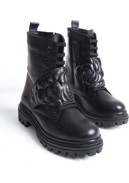 Alder Siyah Hakiki Deri Toka Detaylı Kadın Bot