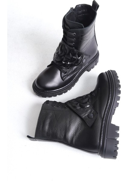 Alder Siyah Hakiki Deri Toka Detaylı Kadın Bot modelleri