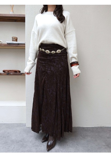 Vintage Desen Drapeli Etek