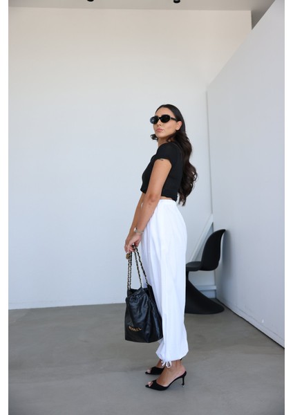 Beli Lastikli Paçası Ayarlamalı Şalvar Pantolon modelleri